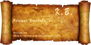Knopp Bernát névjegykártya